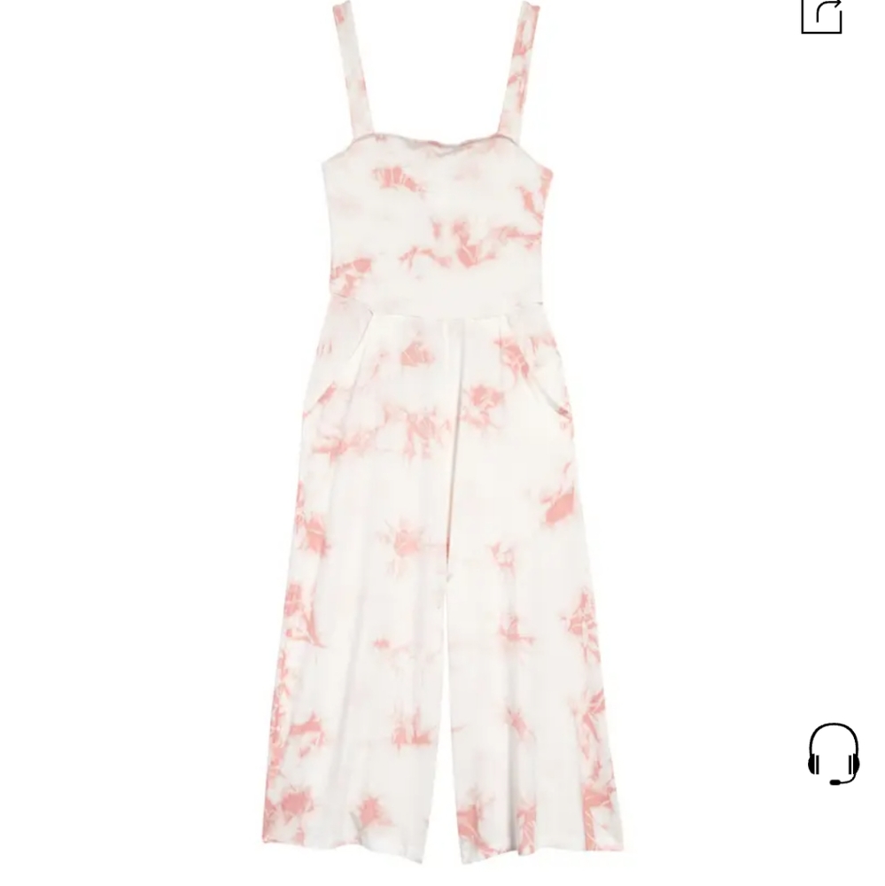 Kids' Got Your Back Print Tie Back Jumpsuit In Pink Lotus Tie Dye